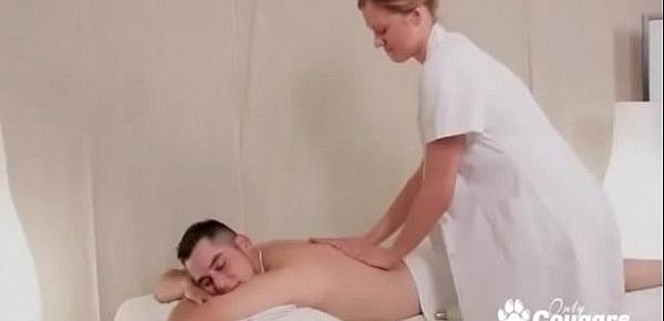  Dirty little Michelle gets pounded while giving massage